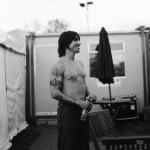Anthony Kiedis black & white photo of him backstage