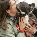 Anthony Kiedis with a dog