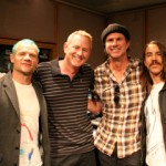 Anthony Kiedis with members of Red Hot Chili Peppers at KROQ