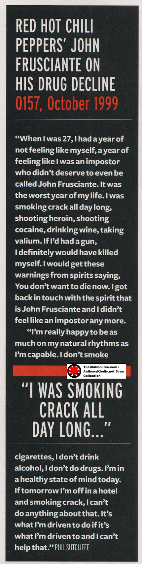 John Frusciante talking about drugs