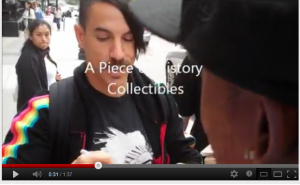 Anthony Kiedis Red Hot Chili Peppers signing records for fans in New York