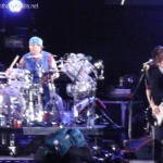 anthony kiedis on stage live with Red Hot Chili Peppers England 2012