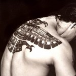 Anthony Kiedis black & white back eagle tattooo