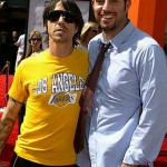 Anthony Kiedis Lakers game LA with Guy Oseary