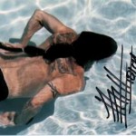 Anthony Kiedis autographed photo swimming in pool