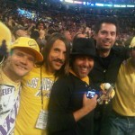 Anthony Kiedis Lakers game LA with friends