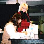 Photo taken by Blackie Dammett of Anthony Kiedis at Scar Tissue book signing