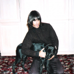 Photo taken by Blackie Dammett of Anthony Kiedis with dog